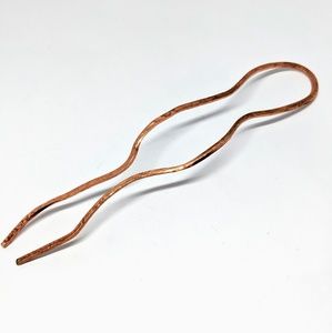 Handcrafted Hammered Copper Hair Fork